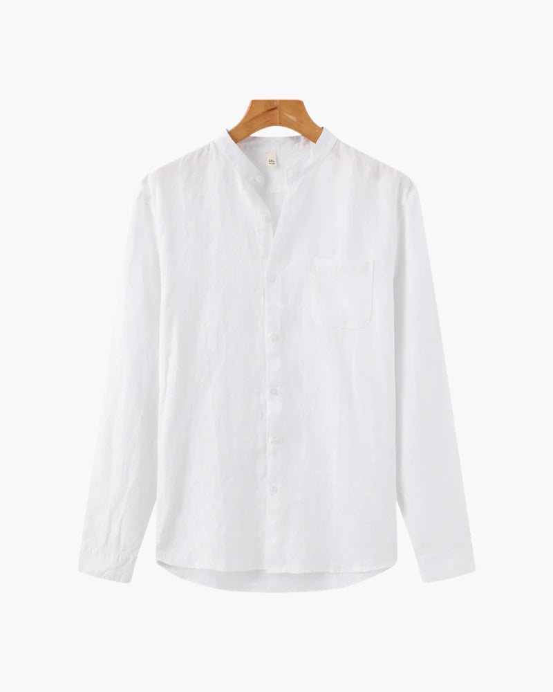 A casual shirt with collar detail on a plain background.