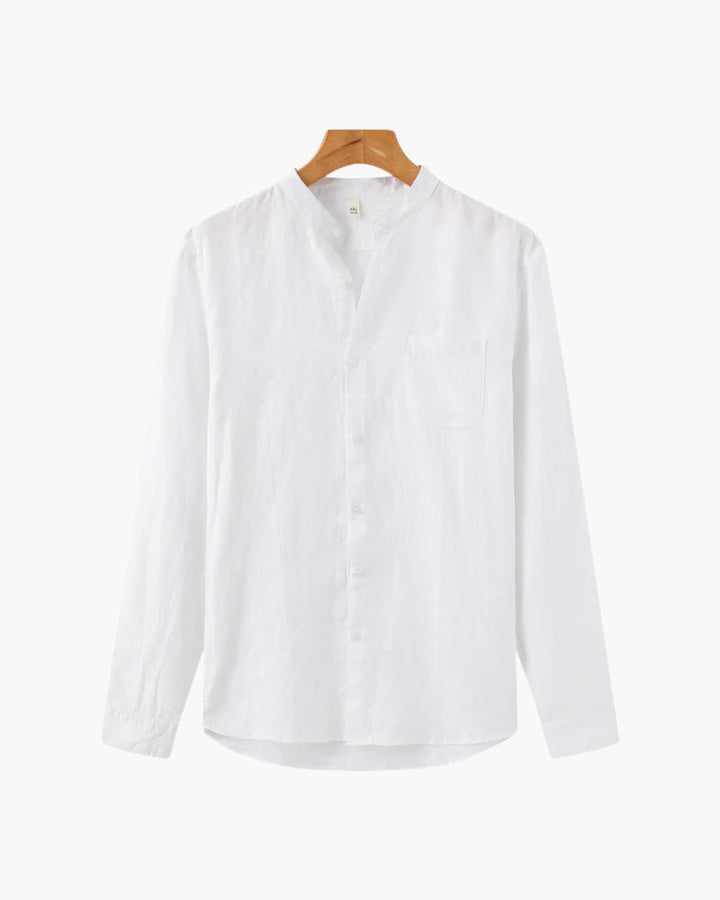 A casual shirt with collar detail on a plain background.