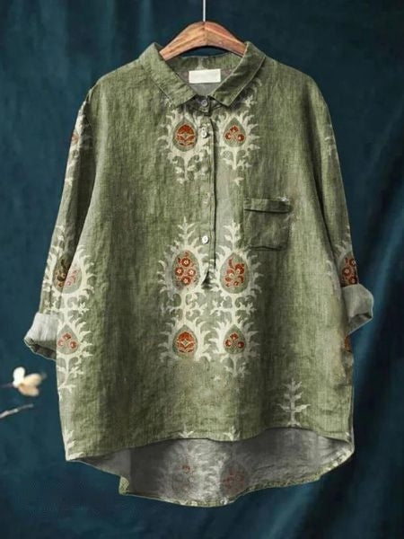 Colorful button front blouse for everyday summer outfits.