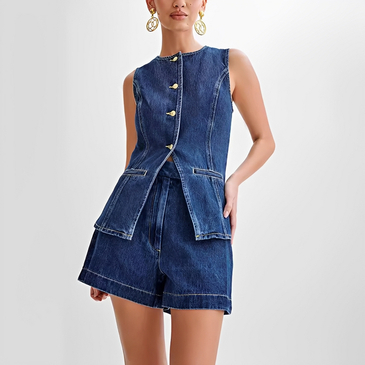 Audrei | Button Top and Short Matching Set