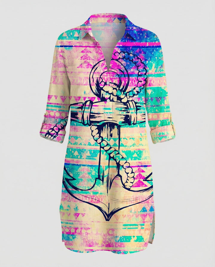 Woman wearing a long beach cover-up