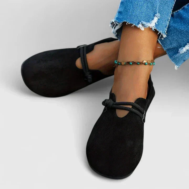 Cushioned flat loafers back heel detail