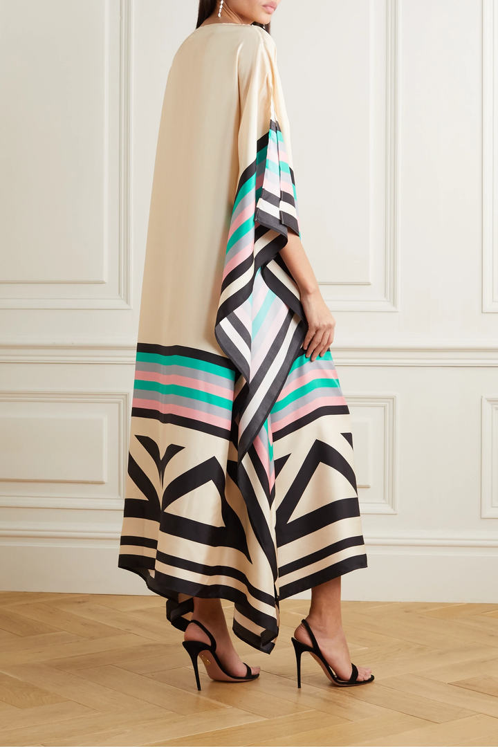 Relaxed fit kaftan styled on a model with a clean background.