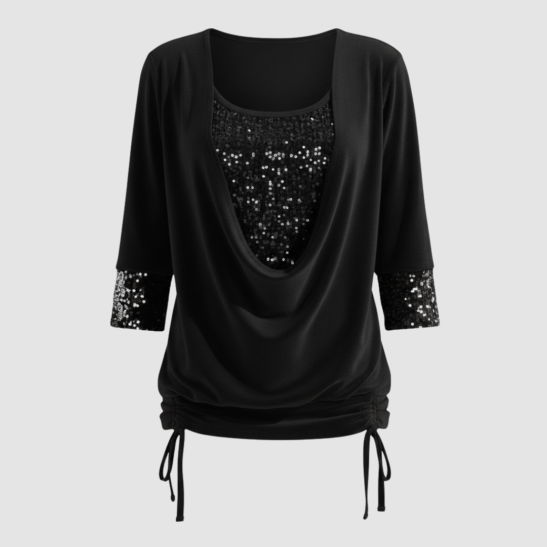 Relaxed fit blouse with gentle shimmer.