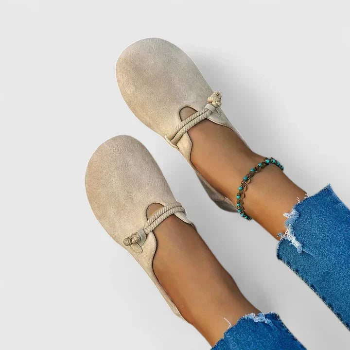 Cushioning loafers top view white background