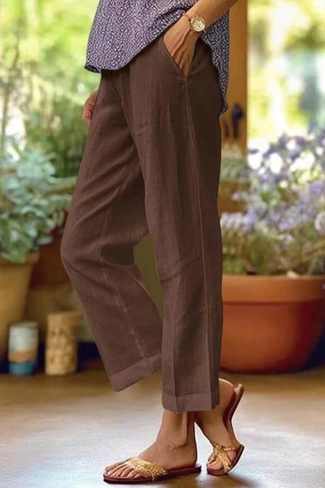 Side pocket summer pants detail image