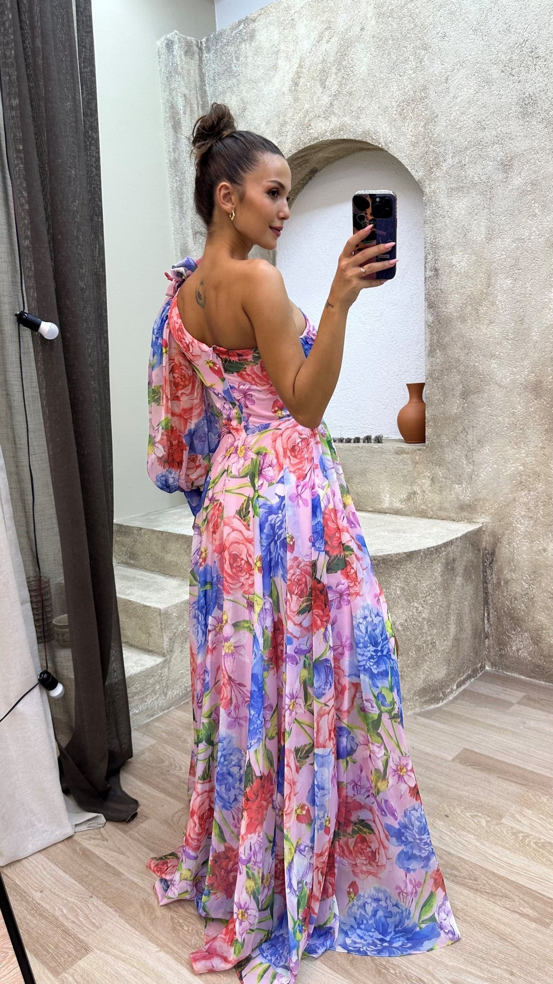 Tessa | Formal Asymmetric Floral Long Maxi Dress with Side Split