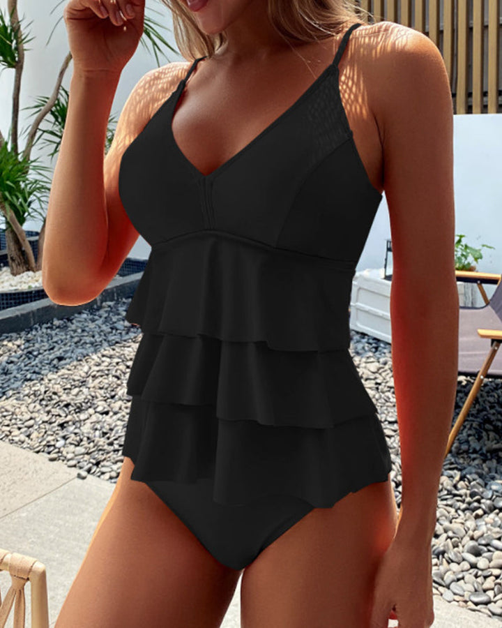 Feminine swimwear designed for beach and resort styling.