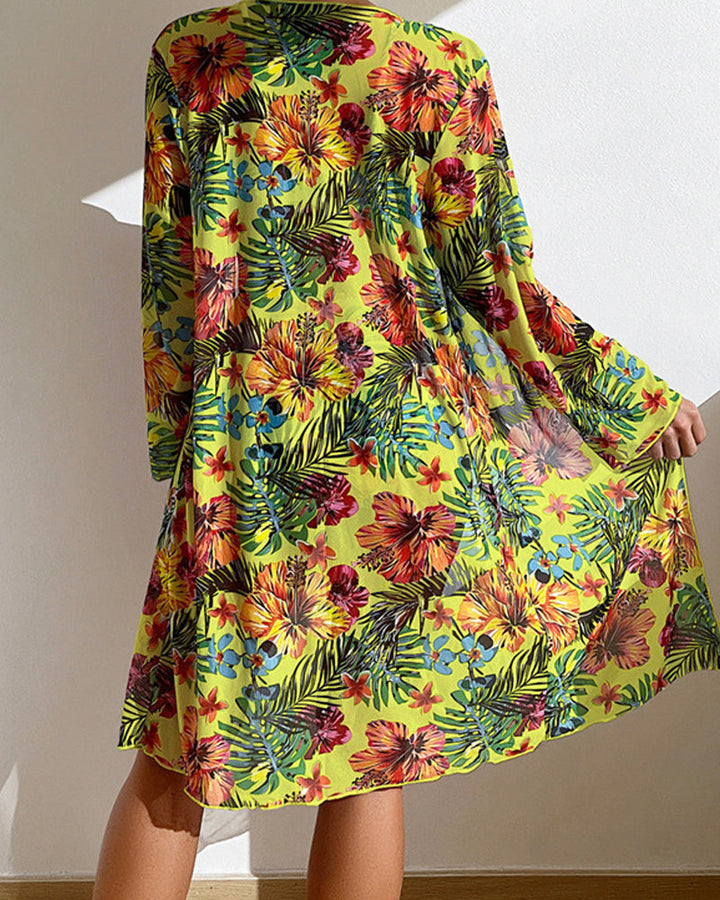 Women’s floral skirt swimsuit designed for comfort, style, and confidence, back angle cover up details