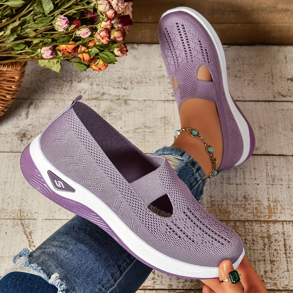 Light purple platform shoe with lightweight flexible construction