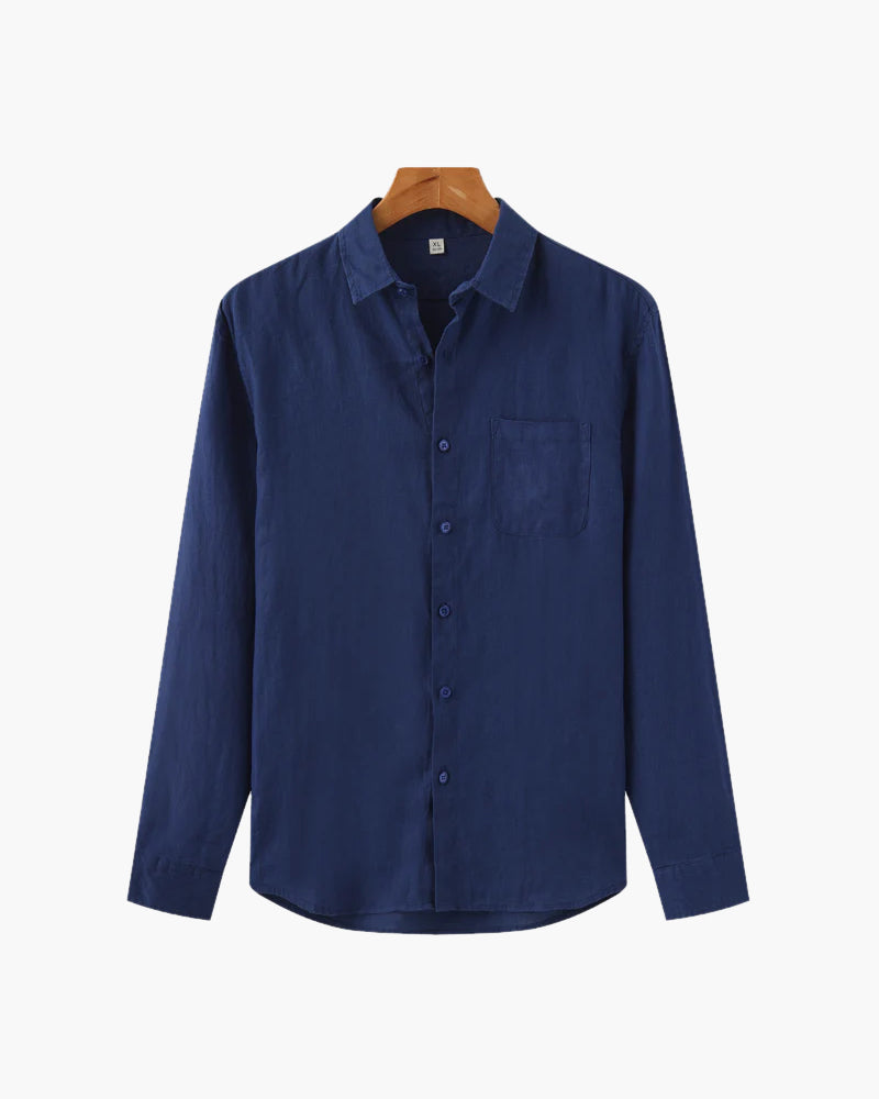 A versatile button shirt on a plain background.