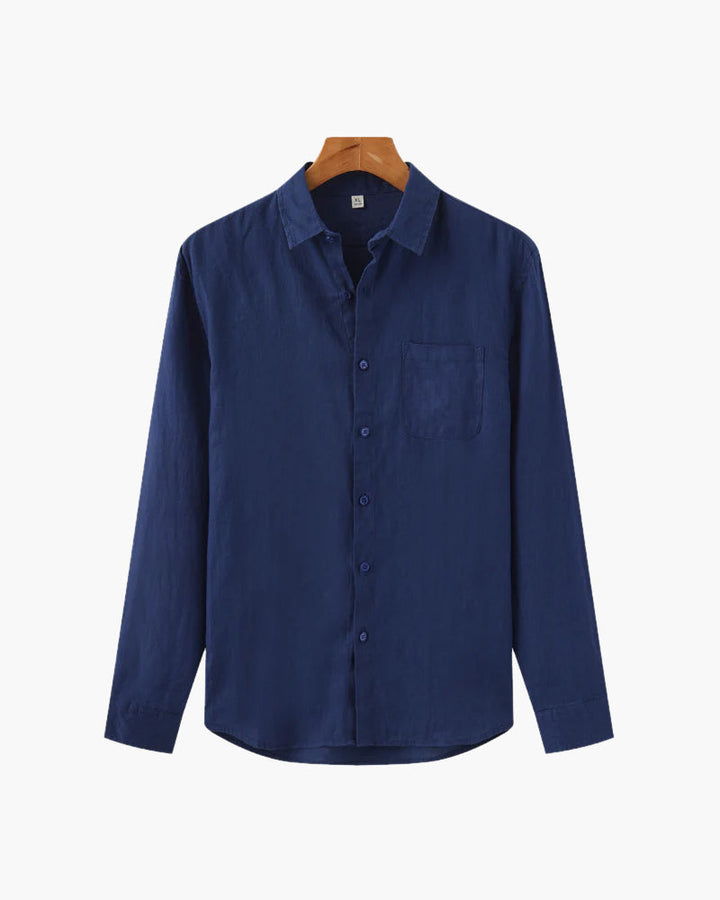 A versatile button shirt on a plain background.