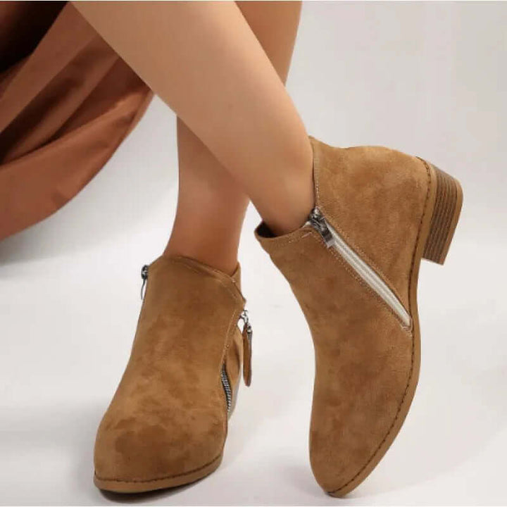 Madison | Ankle Boots Block Heel Side Zip