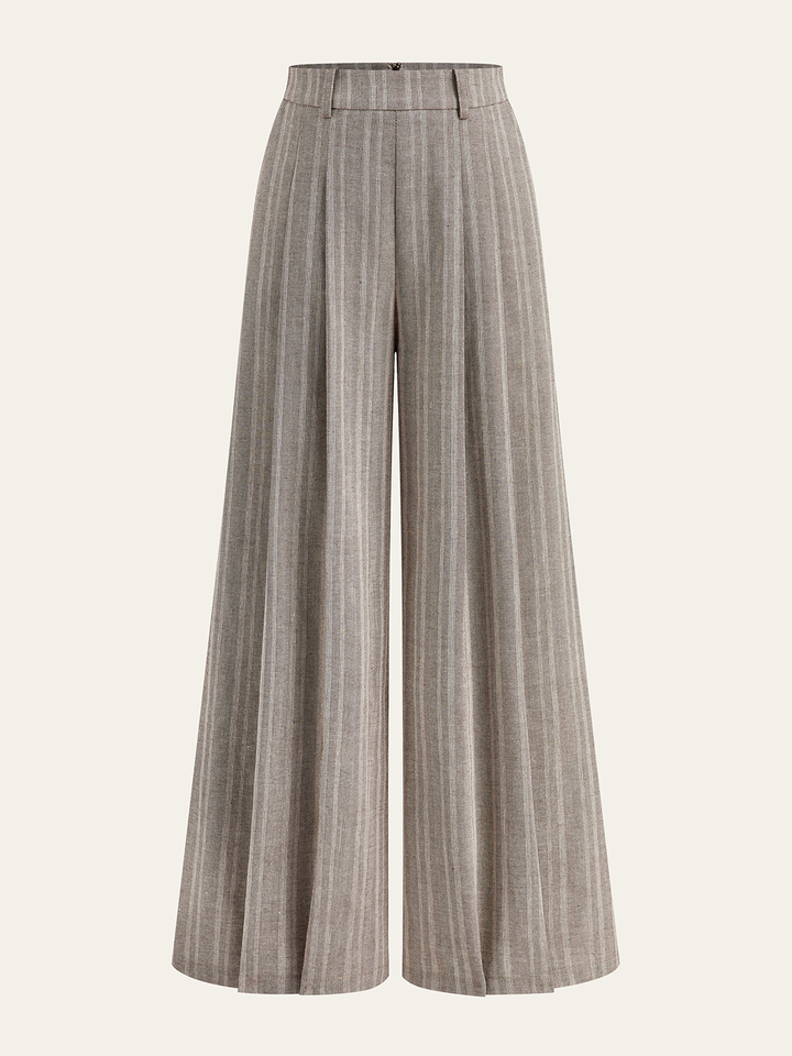 Coordinated top and long pants outfit against a plain background.
