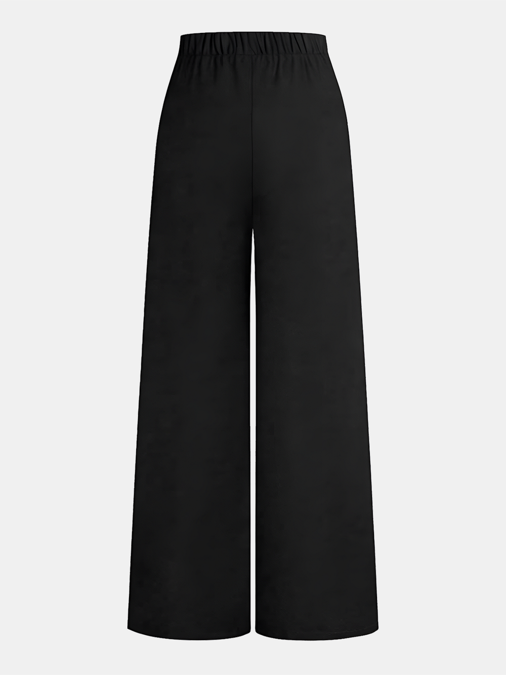 Regular fit long pants standing against a plain background.