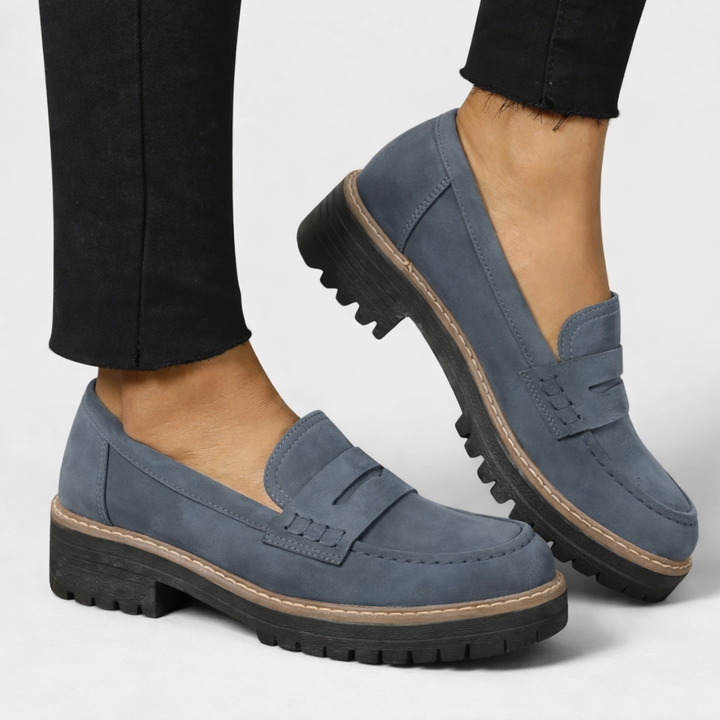 Elevated sole slip-ons for everyday walking comfort