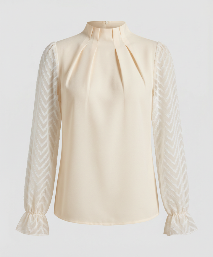 Female model displaying a versatile long sleeve top for everyday styling.