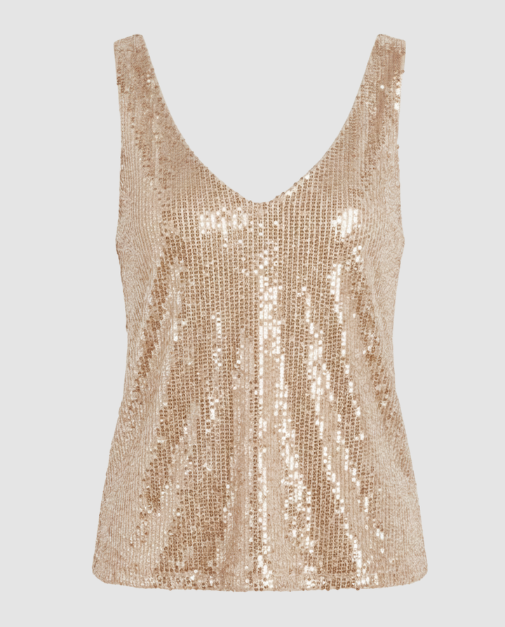 Shimmering women’s blouse with sequin accents for festive looks.