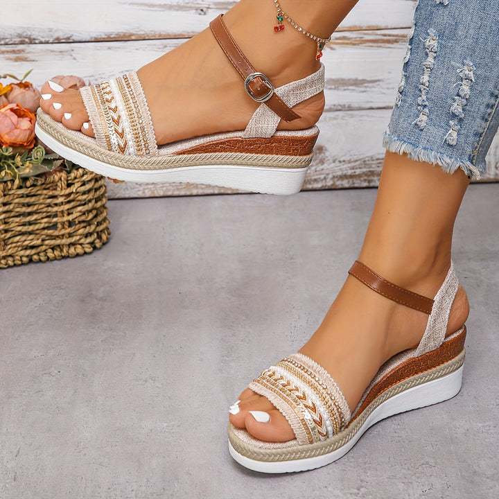 Side view foot model showcasing sandals design plain background image