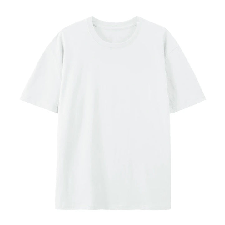Woman wearing a casual cotton T-shirt with an over