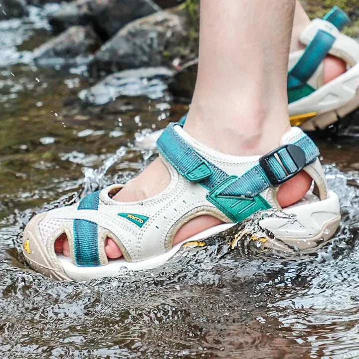 Female wearing breathable slip-resistant shoes with a clean background for everyday wear.