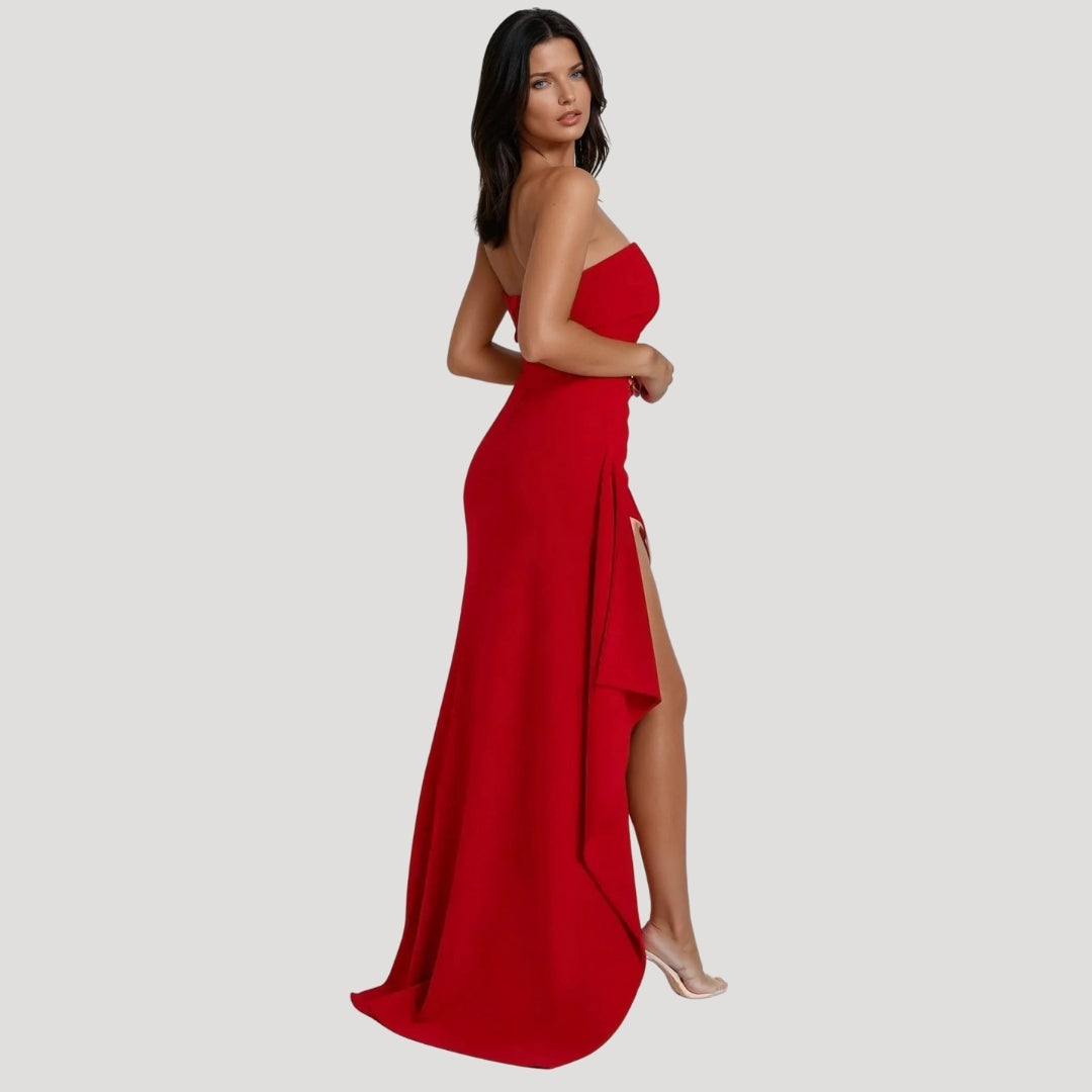 Model elegant stance full outfit plain background clean studio lighting