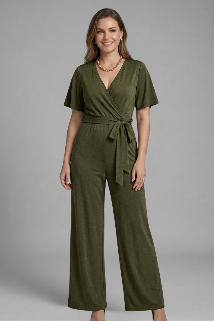 Woman in a full-length jumpsuit 
