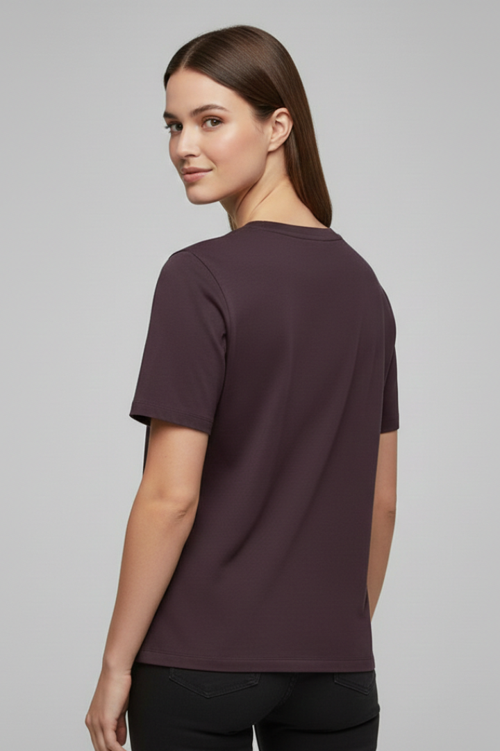 Dark mocha casual shirt with clean silhouette back angle