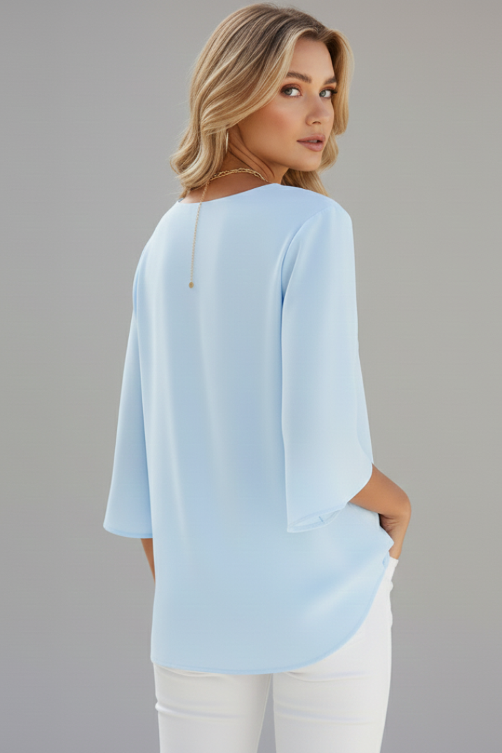 Women’s elegant top with short sleeves back image