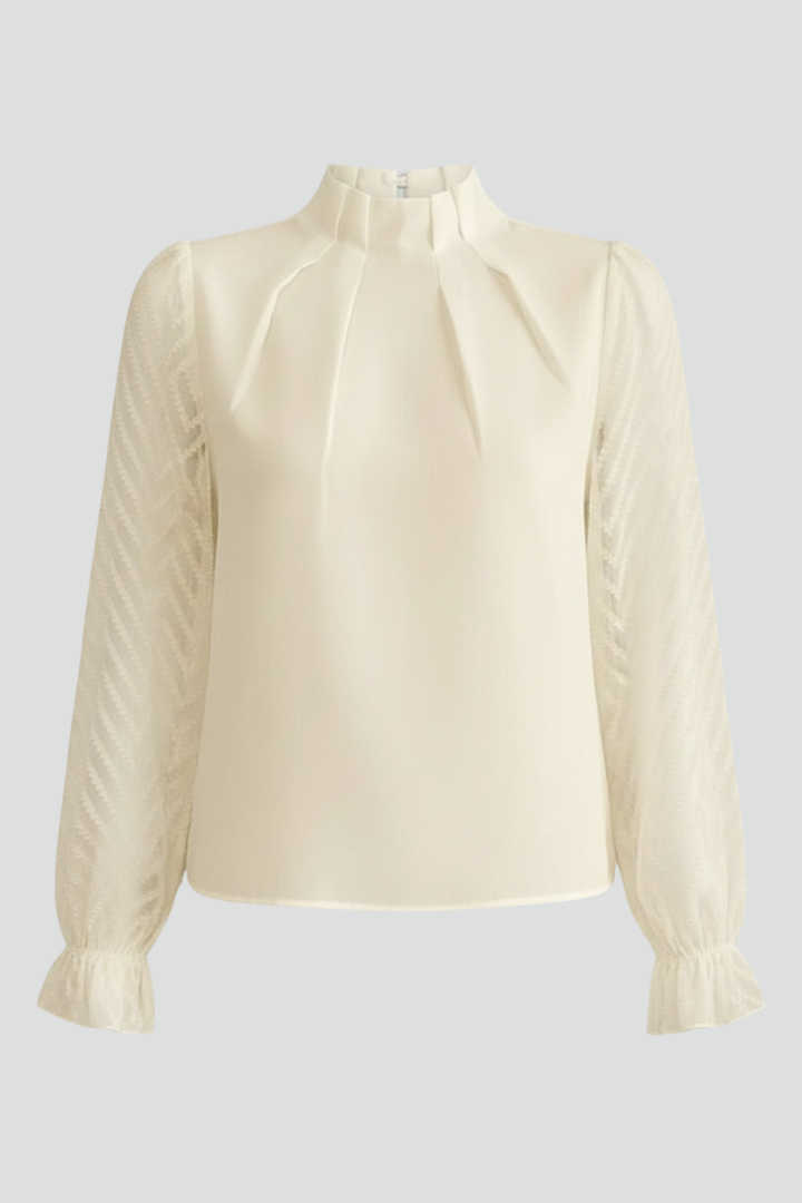 Classic cream blouse shown from front angle