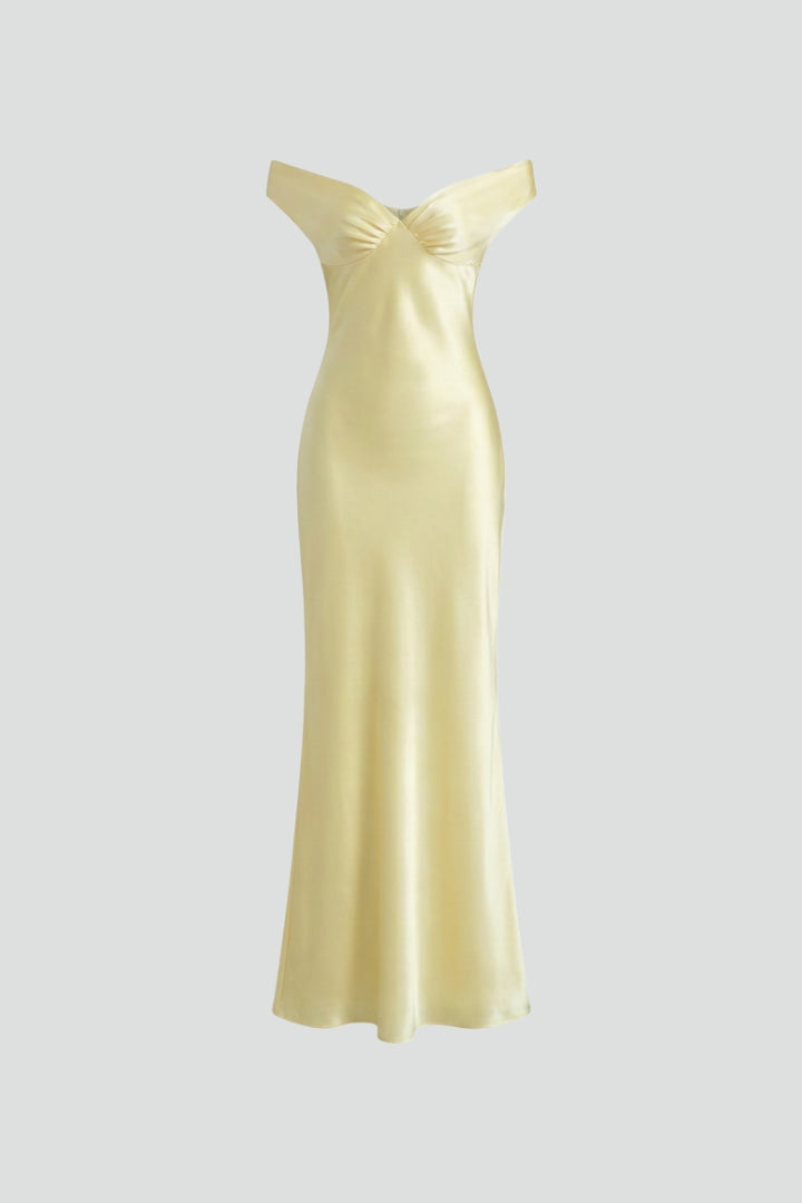 Mavielle | Elegant Off-Shoulder Wedding Guest Dress