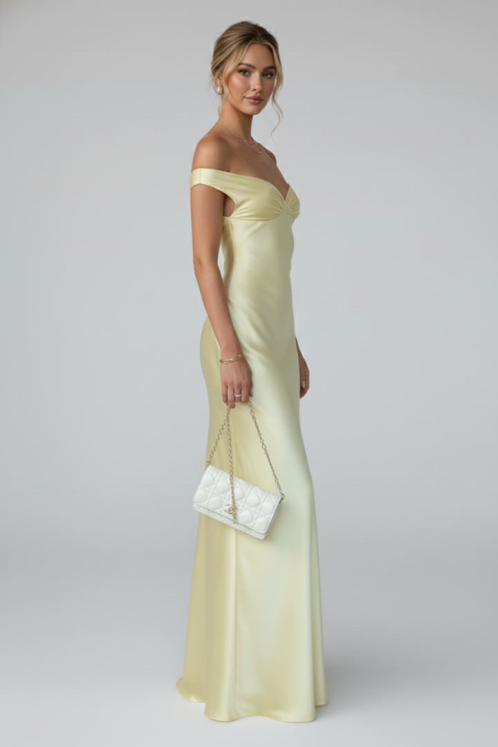 Mavielle | Elegant Off-Shoulder Wedding Guest Dress