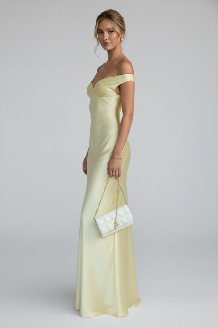 Mavielle | Elegant Off-Shoulder Wedding Guest Dress