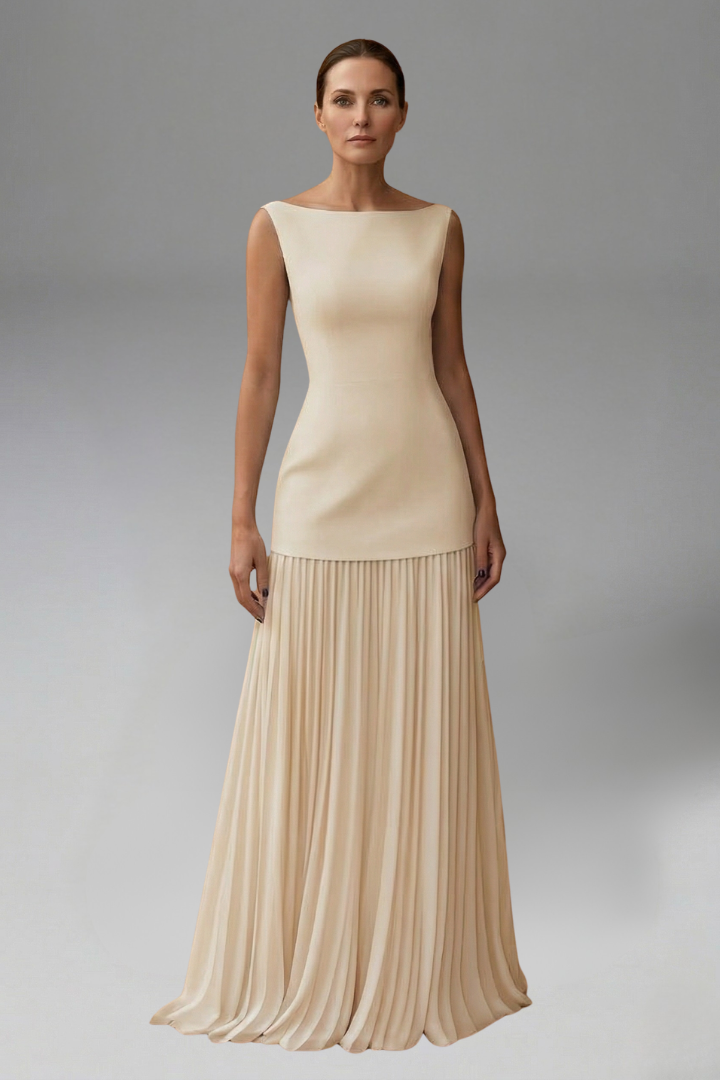 Woman wearing lined tulle skirt in front view angle