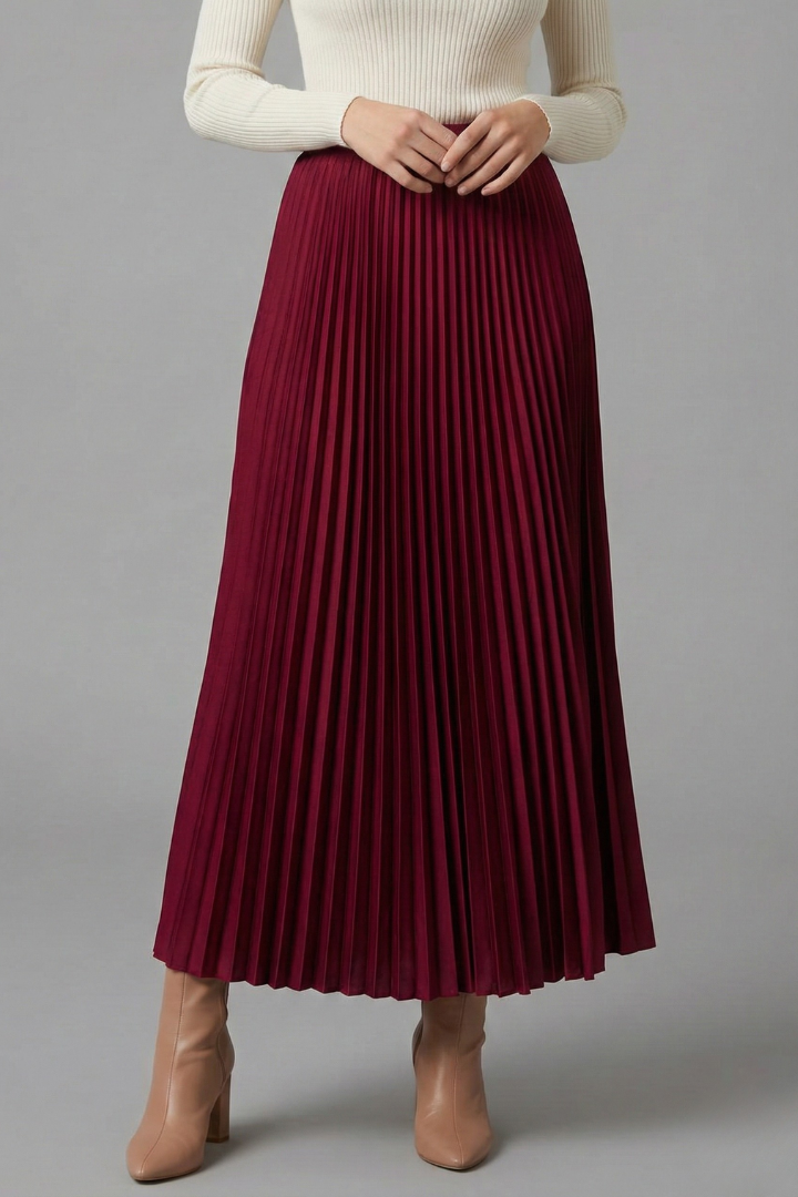 Waistband close-up elastic red skirt gray background image