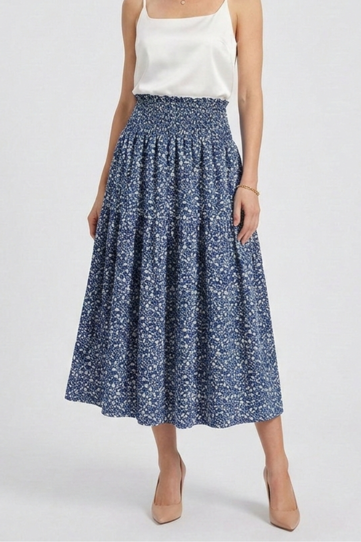 Close fabric dotted pattern skirt gray background