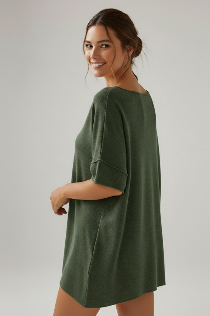 Casual relaxed fit top isolated on clean white background