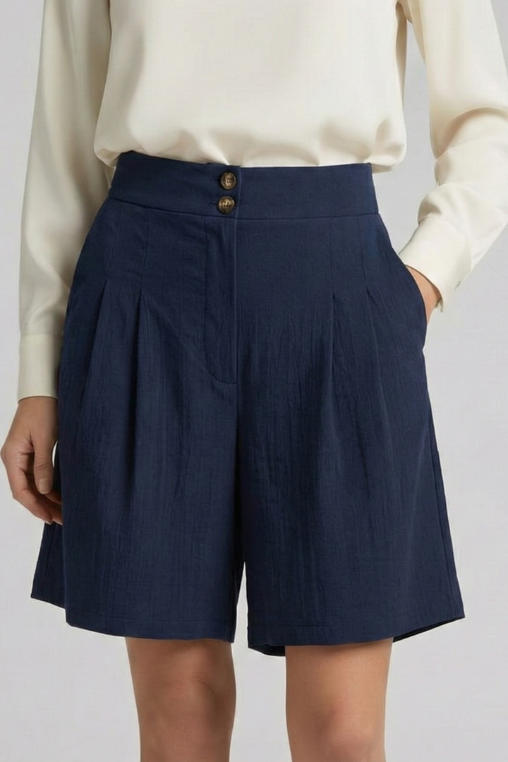 Modern look navy shorts in gray background clean design