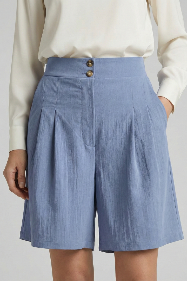 Female model elegant stance simple summer shorts