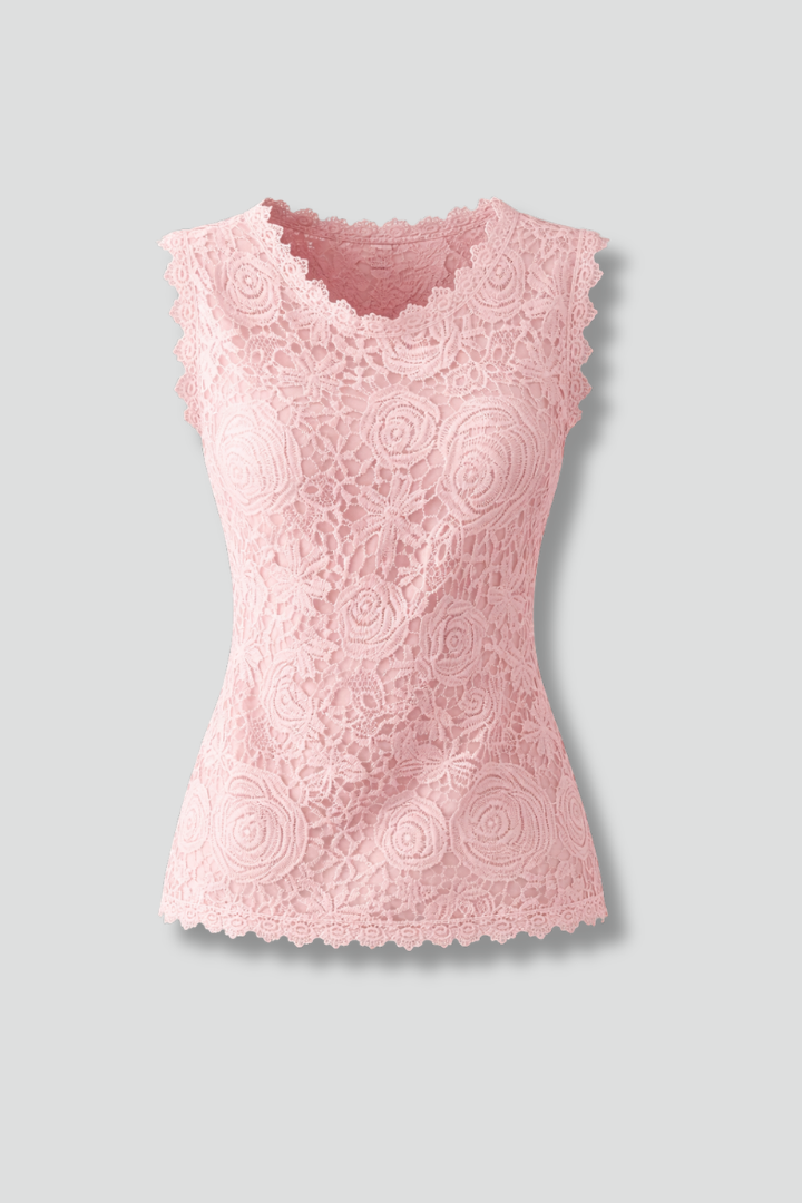 Scalloped edge sleeveless top clean product photo