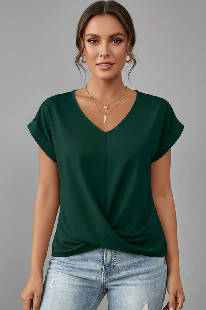 Ladies soft casual shirt isolated on gray backdrop