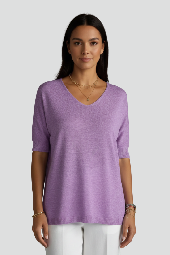 Front profile of women’s textured casual top