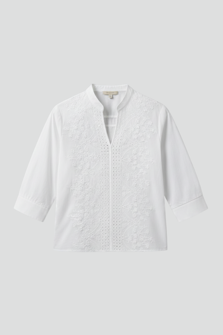 Crisp white top in front facing product image
