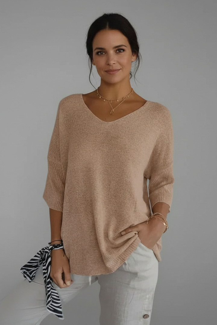 Ladies everyday fashion top front studio photo