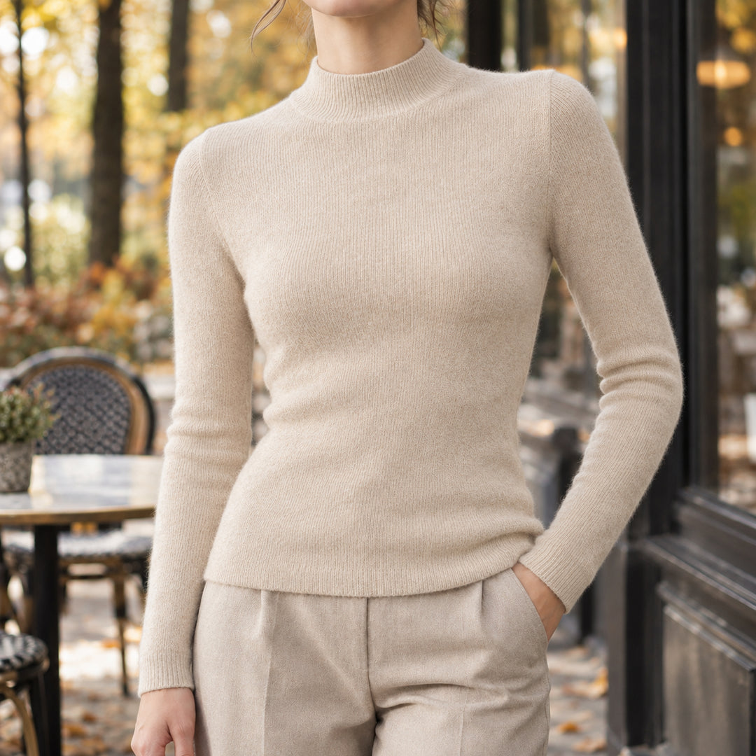 Alvinyra | Women's Cozy Cashmere Sweater — Cream