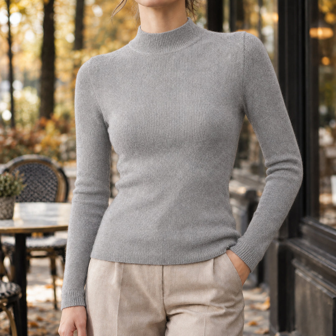 Alvinyra | Women's Cozy Cashmere Sweater — Gray