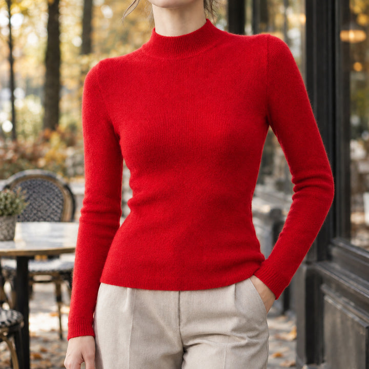 Alvinyra | Women's Cozy Cashmere Sweater — Red
