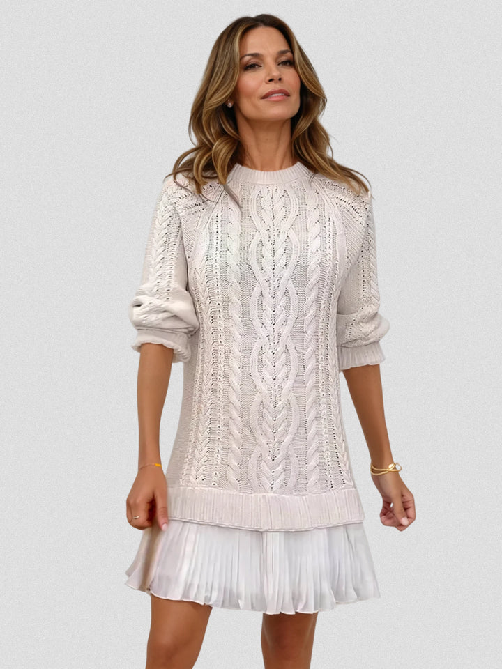 Amarawen | Women's Cozy Sweater Dress in Cable Knit — 2