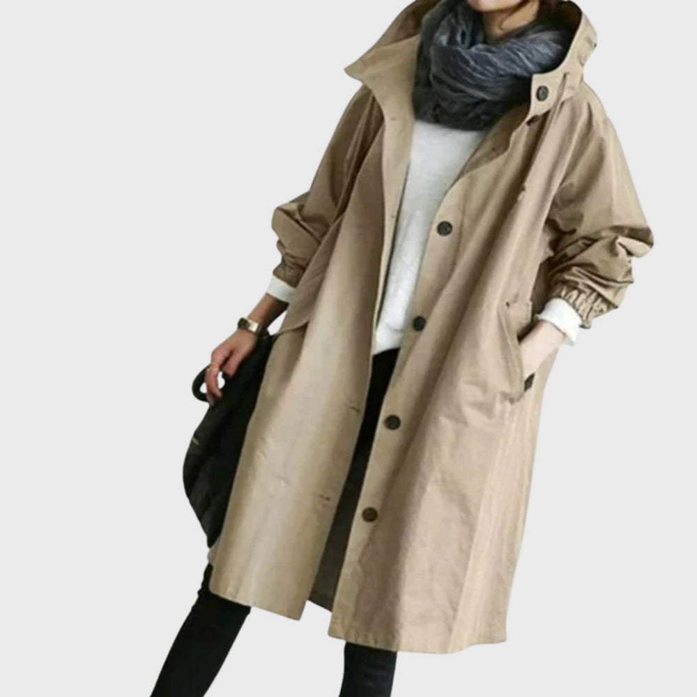 Anastasia | Women's Double-Breasted Waterproof Trench Coat — Brown