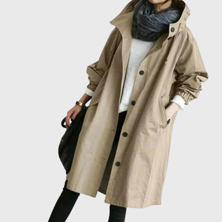 Anastasia | Women's Double-Breasted Waterproof Trench Coat — Brown